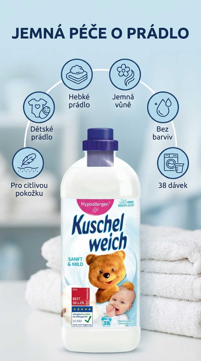 Kuschelweich aviváž Sanft mild - mobilní infografika