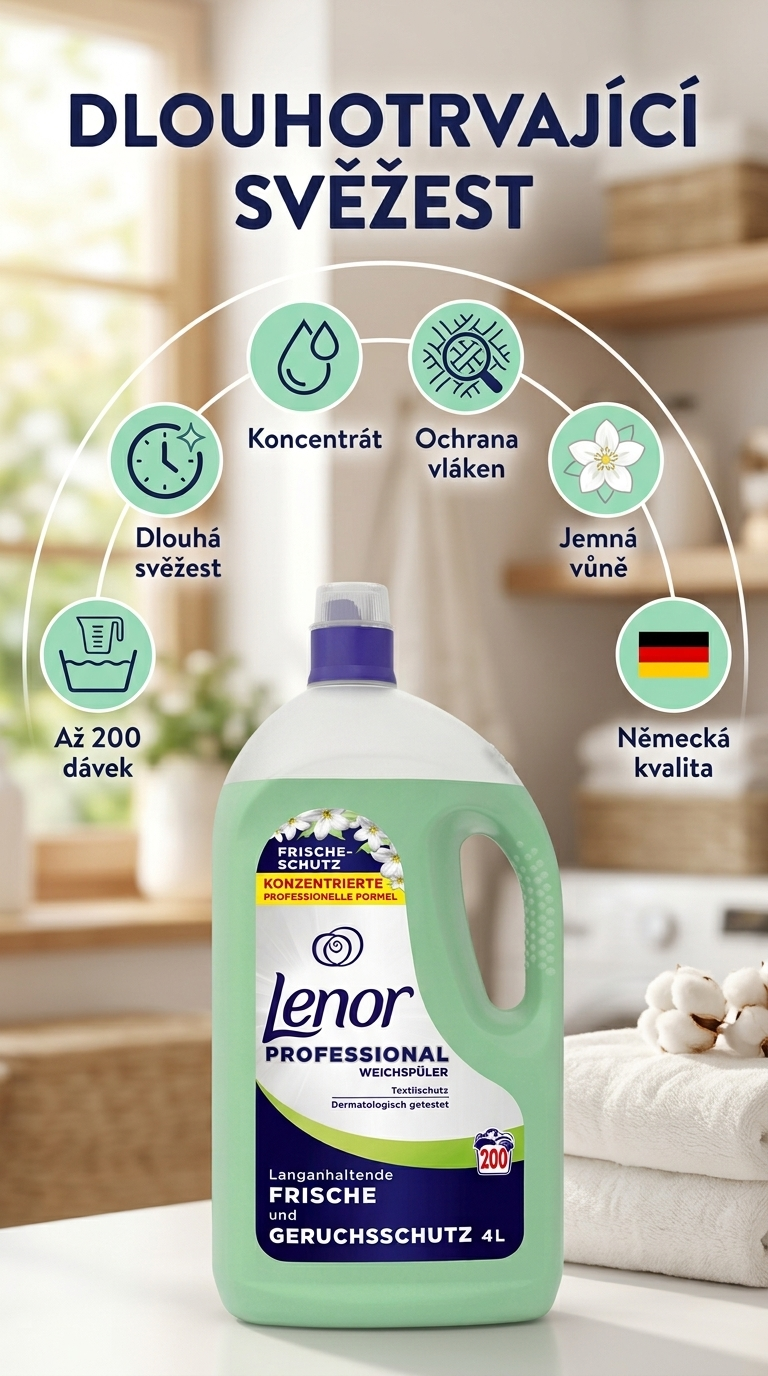 Lenor Professional aviváž - mobilní infografika