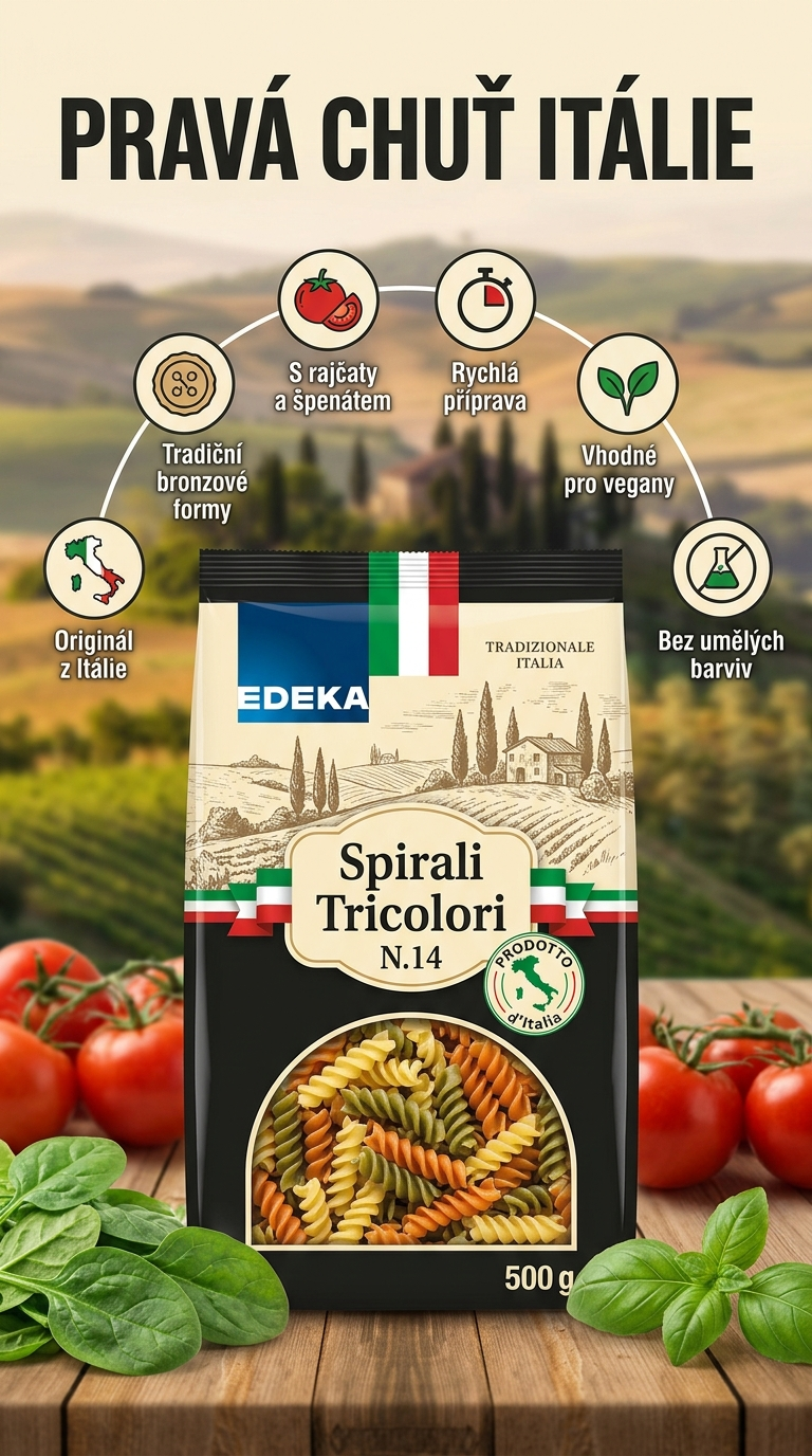 EDEKA Spirali Tricolori - mobilní infografika