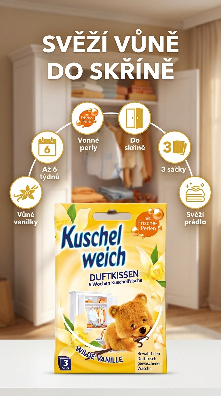 Kuschelweich vonné sáčky divoká vanilka - mobilní infografika