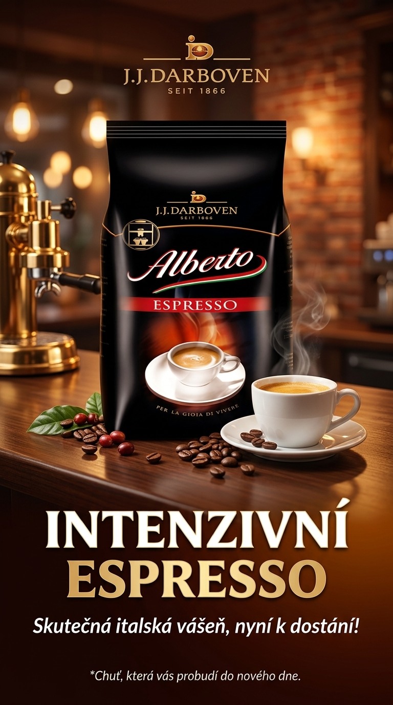 Alberto Espresso zrnková káva 1 kg - lifestyle plakát
