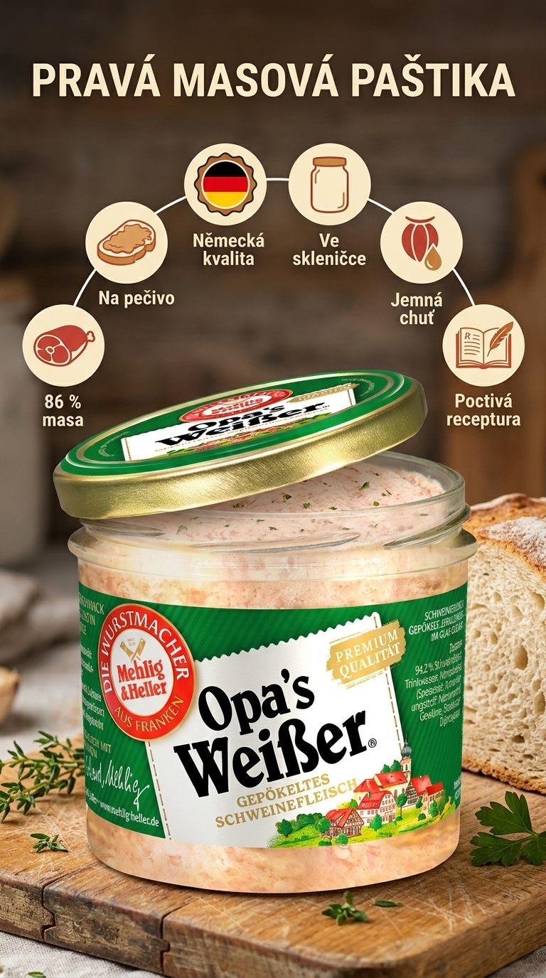 Mehlig & Heller Premium paštika - mobilní infografika