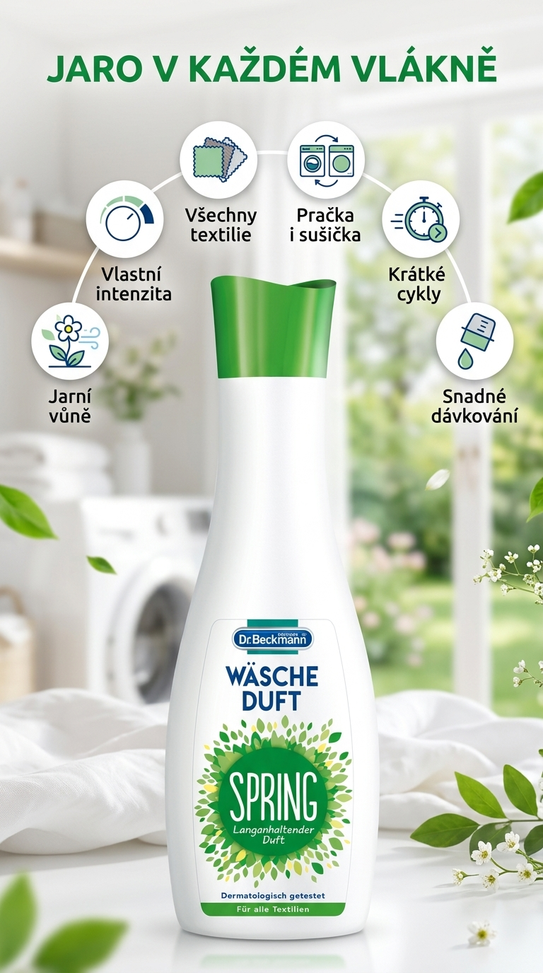 Dr. Beckmann Jarní vůně - mobilní infografika parfému na prádlo