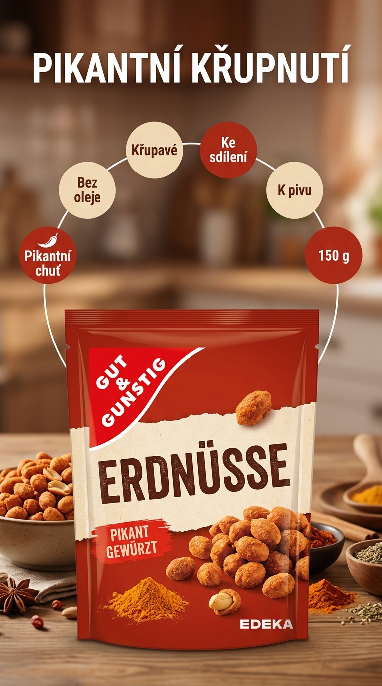 G&G Arašídy pikantně kořeněné 150g - mobilní infografika