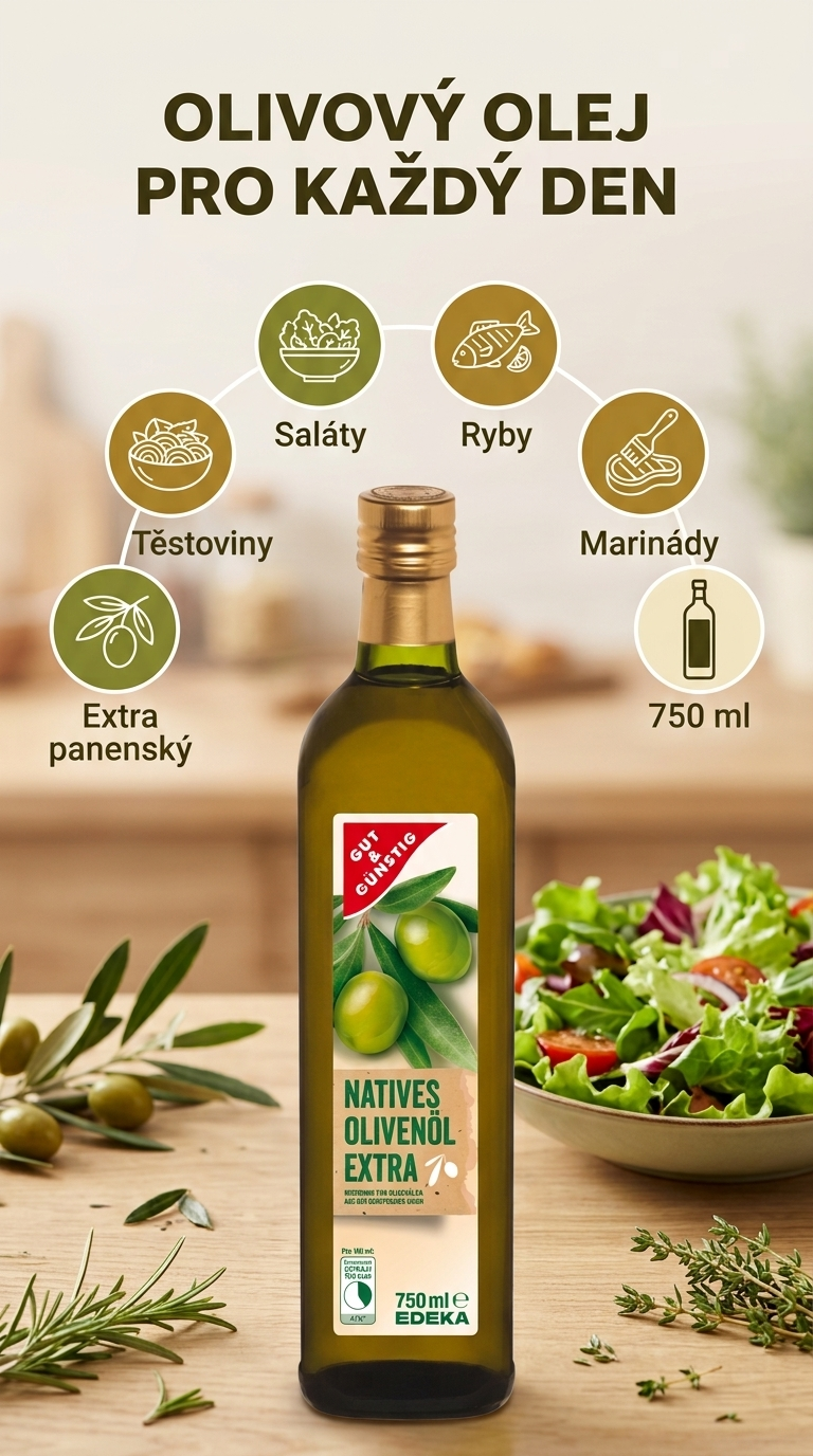 G&G extra panenský olivový olej 750 ml - mobilní infografika