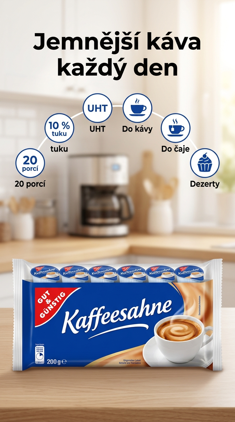 G&G Smetany do kávy 10% tuku 20 x 10g - mobilní infografika