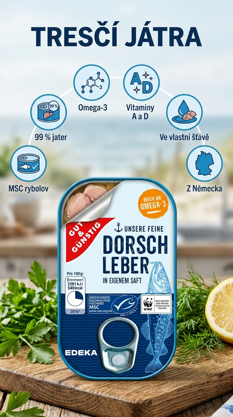 G&G Tresčí játra 121 g - mobilní infografika