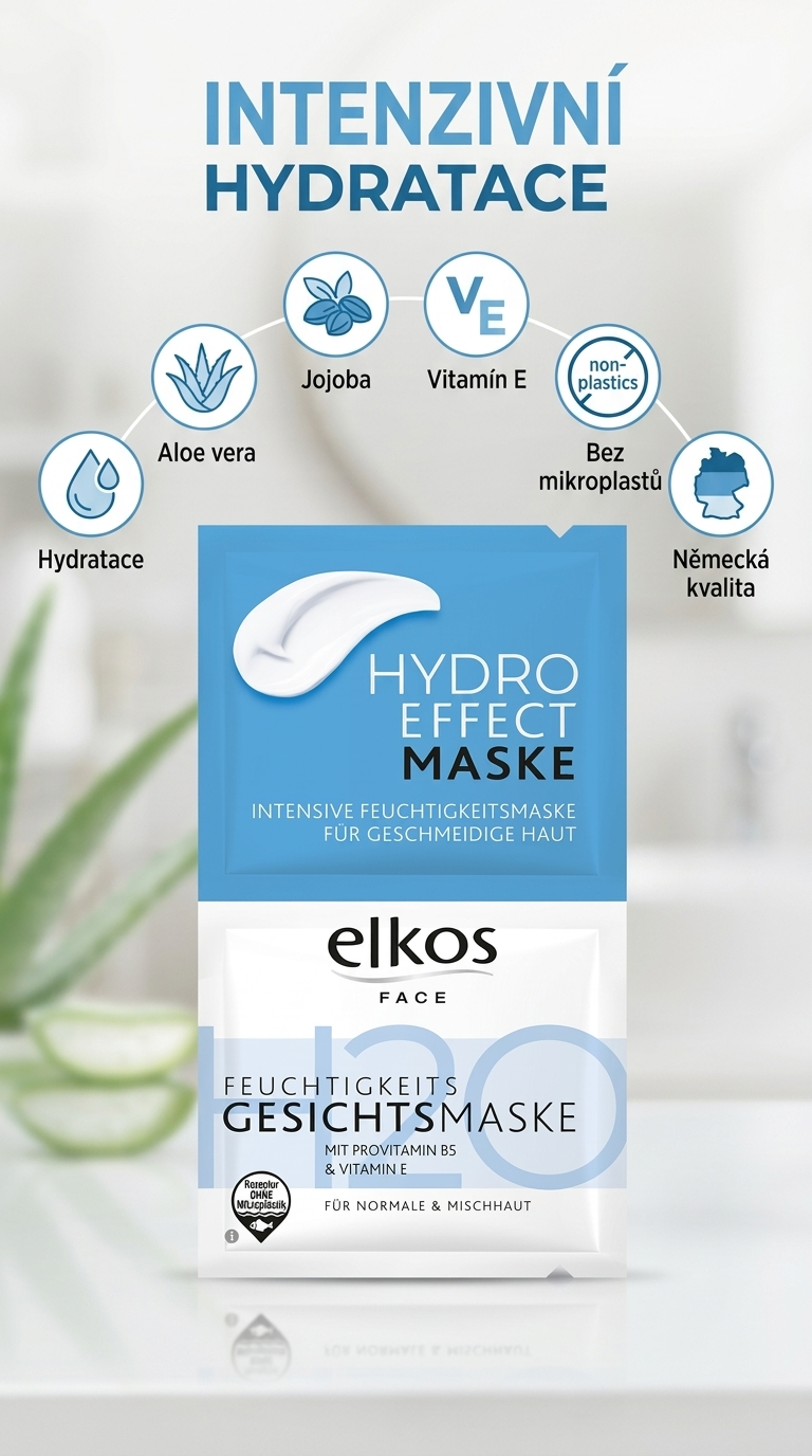 Elkos Hydro Effect maska - mobilní infografika