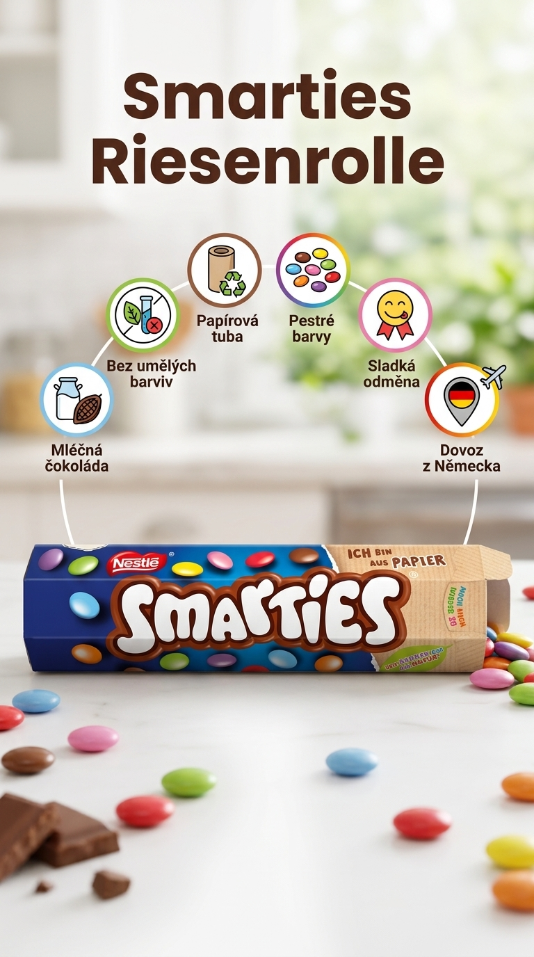 Nestlé Smarties lentilky 130g – mobilní infografika