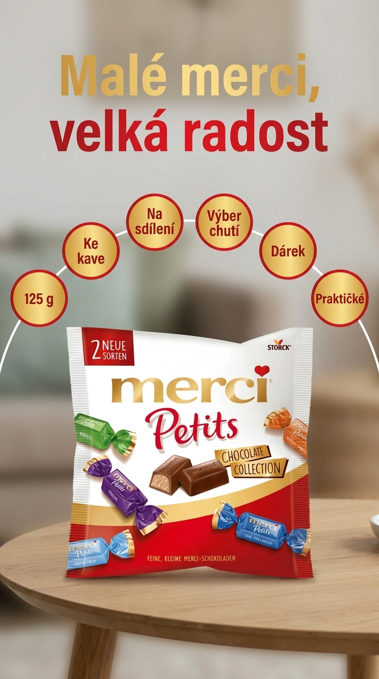 Merci Petits Collection - mobilní infografika