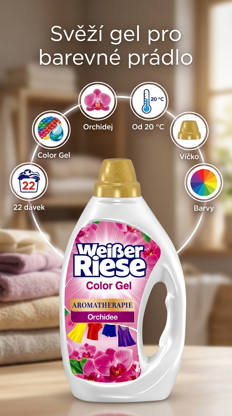 Weisser Riese Color Gel Orchidee - mobilní infografika