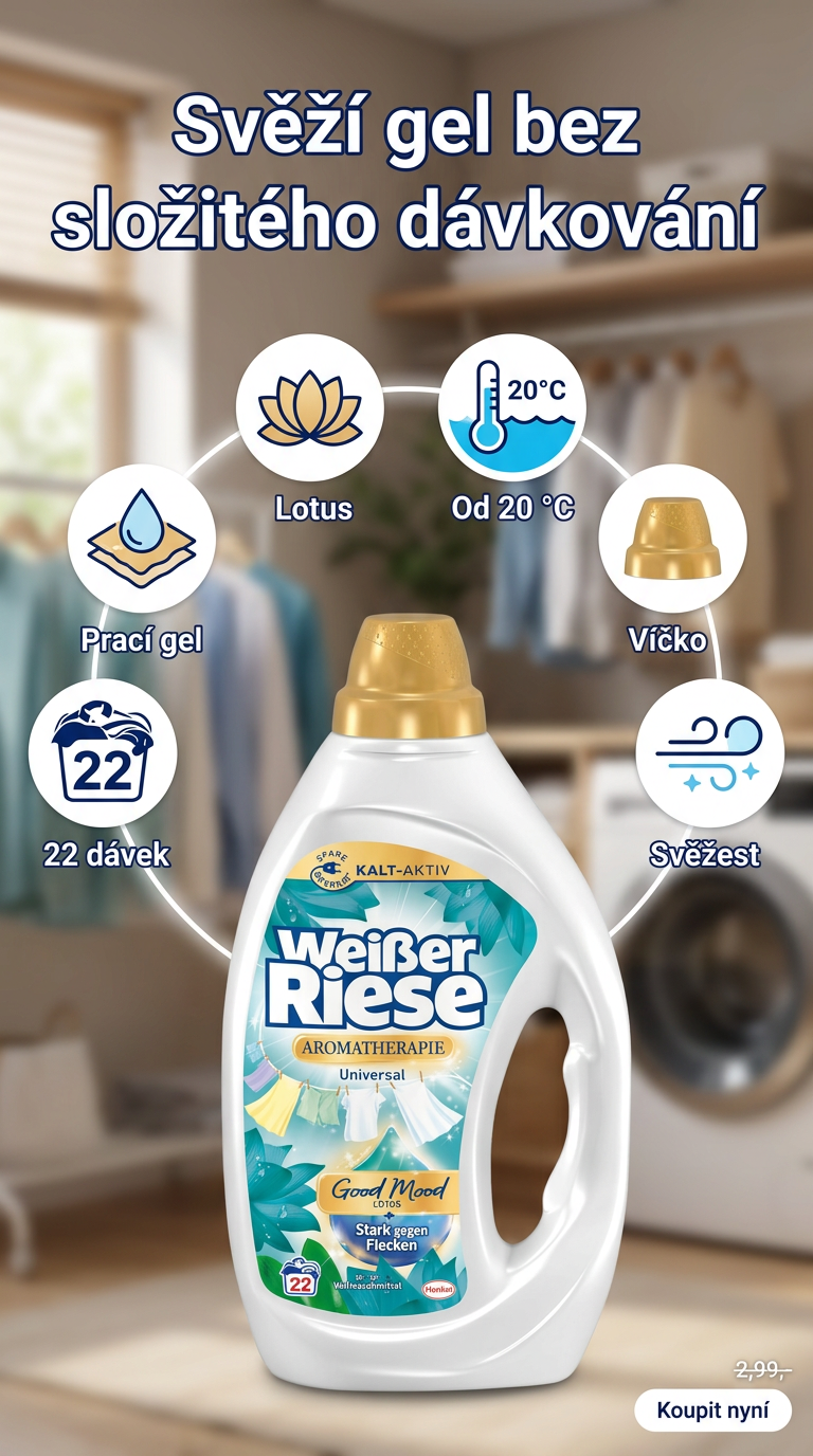 Weisser Riese Lotus gel - mobilní infografika
