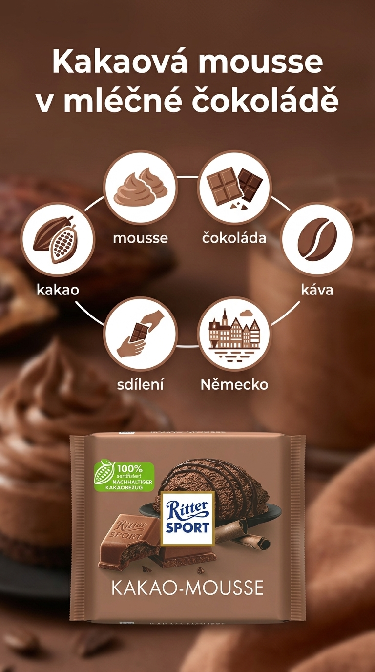 Ritter Sport Kakao-Mousse - mobilní infografika